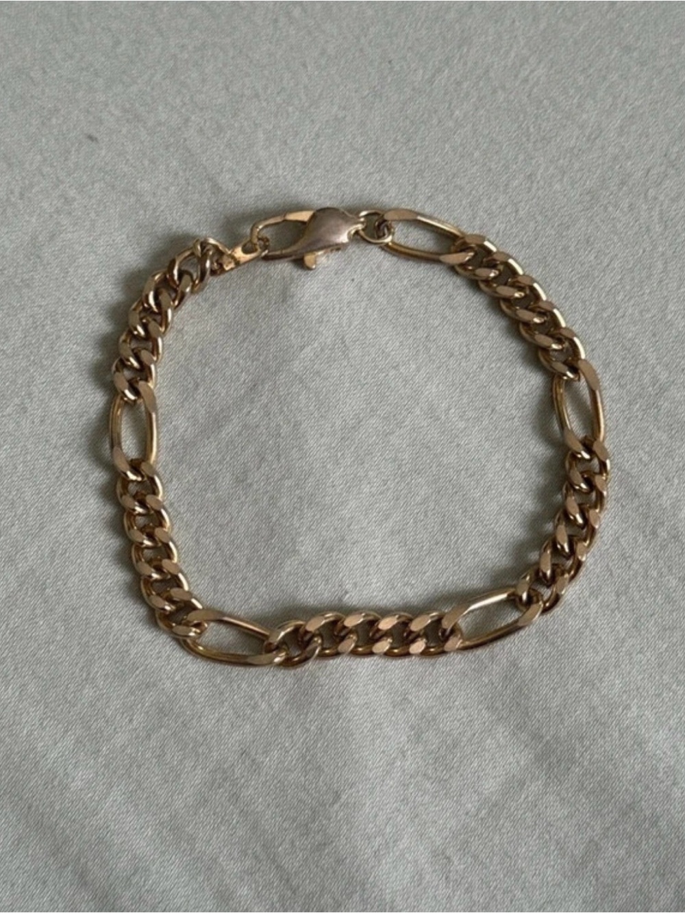 Gold Tone Figaro Chain Bracelet - Men Accessories